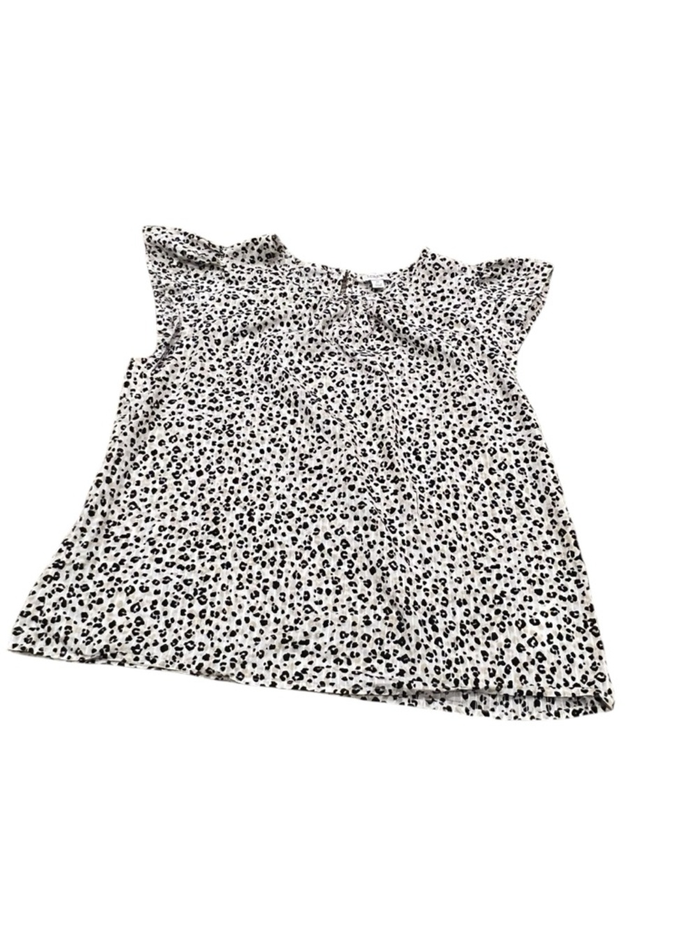 J. Crew Black and White Leopard Print Blouse